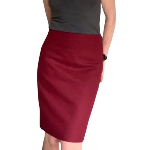 J. Crew Factory Womens Preppy Career Wool Blend The Pencil Skirt Size 4 - Picture 1 of 9